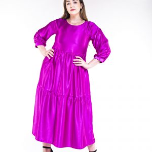 long sleevs satin dress